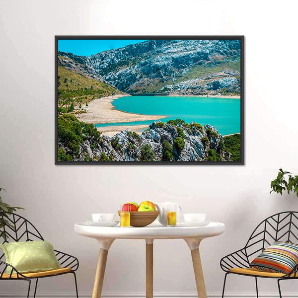 Gorg Blau Artifical Lake Canvas Wall Art-3 Horizontal-Gallery Wrap-25" x 16"-Tiaracle
