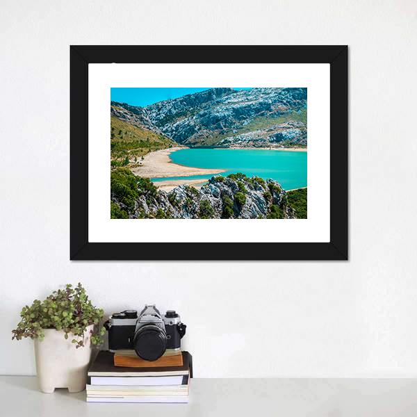 Gorg Blau Artifical Lake Canvas Wall Art-1 Piece-Framed Print-20" x 16"-Tiaracle