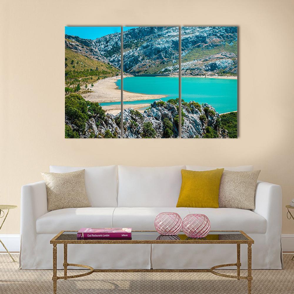 Gorg Blau Artifical Lake Canvas Wall Art-3 Horizontal-Gallery Wrap-37" x 24"-Tiaracle