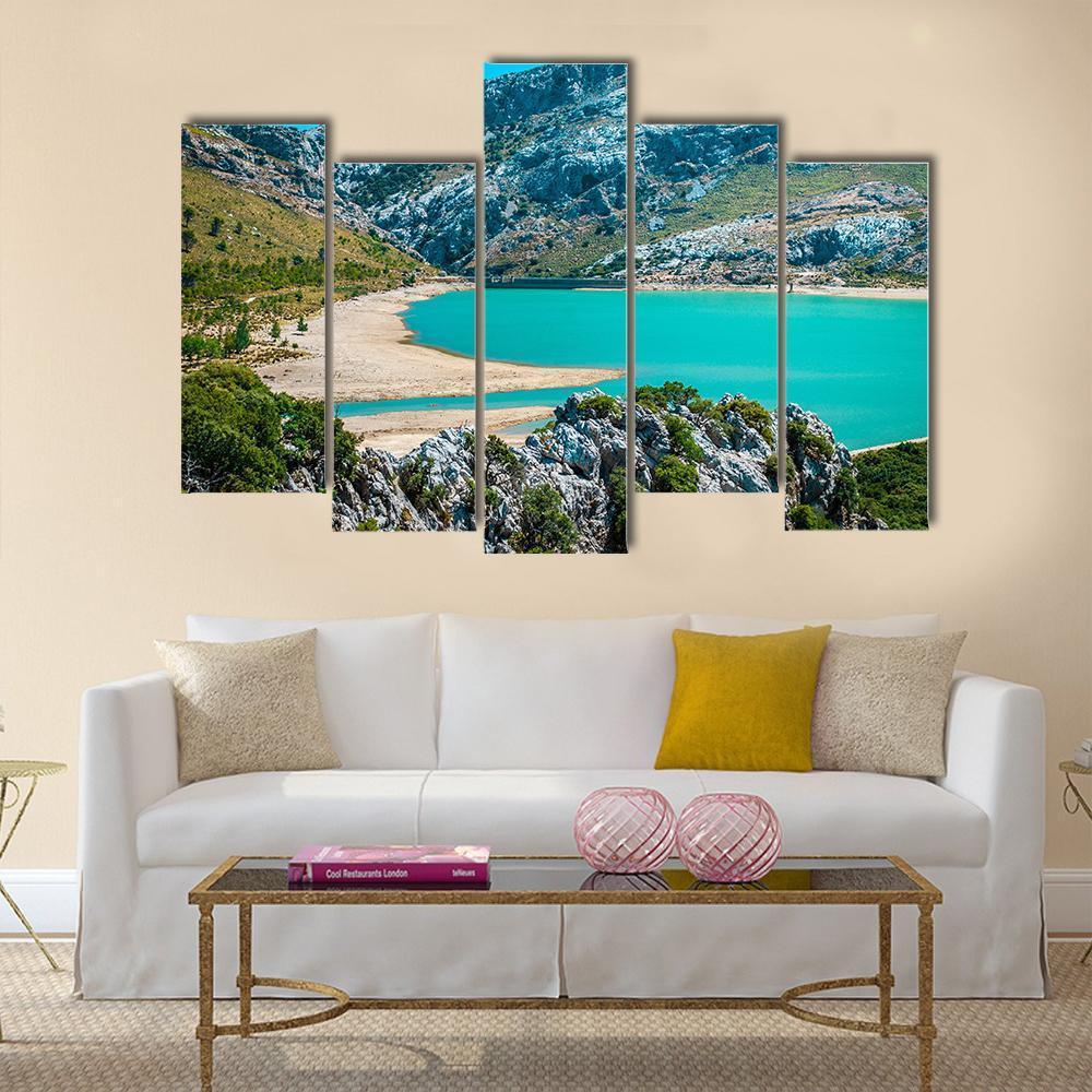 Gorg Blau Artifical Lake Canvas Wall Art-5 Pop-Gallery Wrap-47" x 32"-Tiaracle