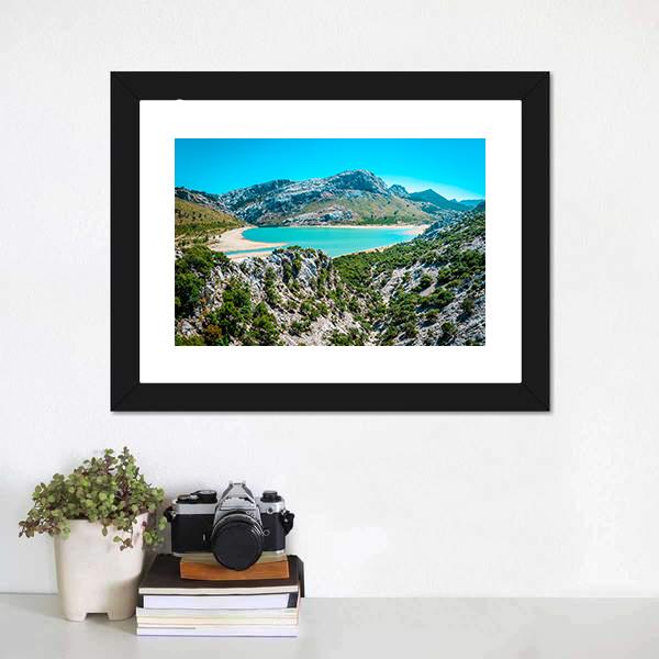 Gorg Blau Reservoir Canvas Wall Art-1 Piece-Framed Print-20" x 16"-Tiaracle