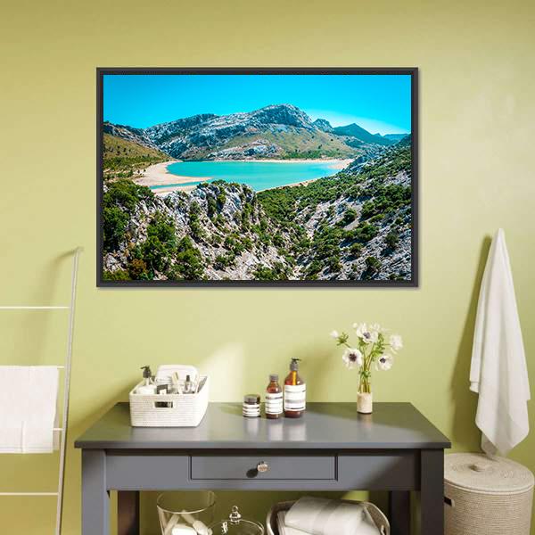 Gorg Blau Reservoir Canvas Wall Art-1 Piece-Floating Frame-24" x 16"-Tiaracle