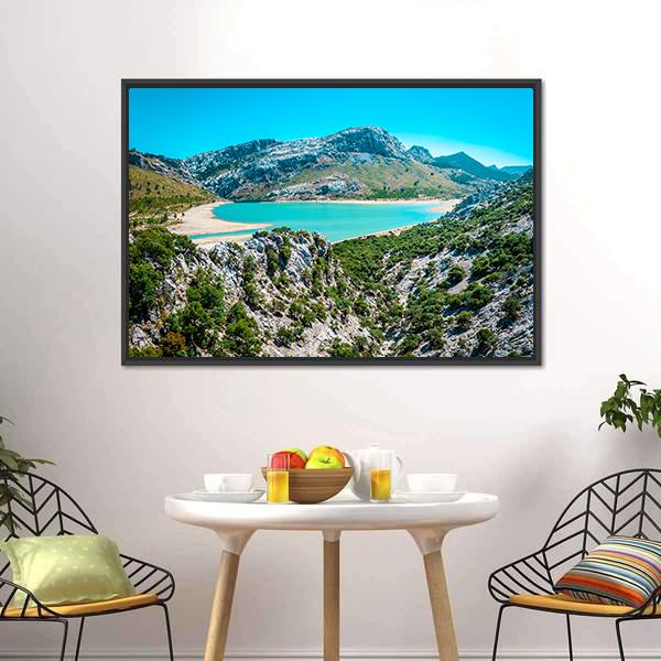 Gorg Blau Reservoir Canvas Wall Art-3 Horizontal-Gallery Wrap-25" x 16"-Tiaracle