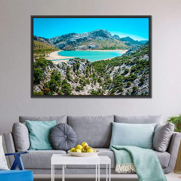 Gorg Blau Reservoir Canvas Wall Art-5 Horizontal-Gallery Wrap-22" x 12"-Tiaracle