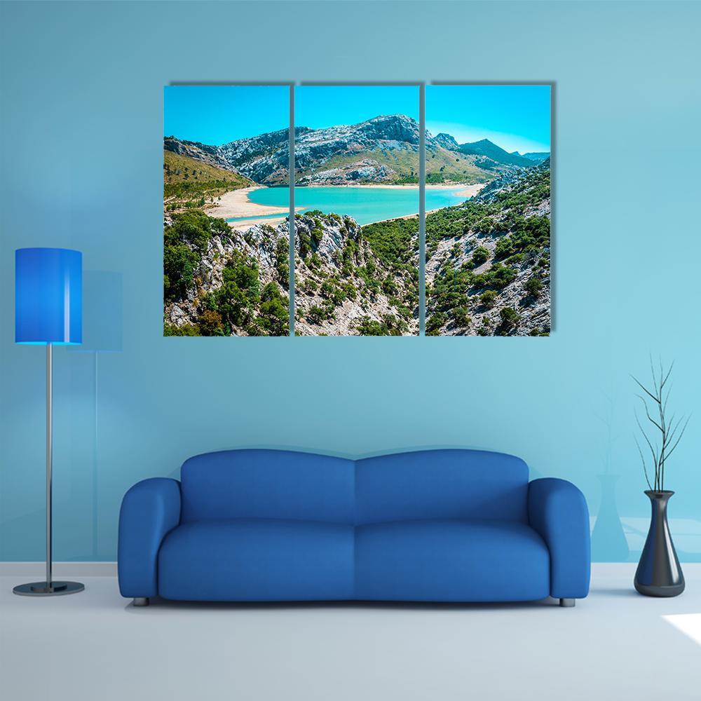 Gorg Blau Reservoir Canvas Wall Art-3 Horizontal-Gallery Wrap-37" x 24"-Tiaracle