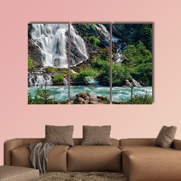 Schleierfall Waterfall Canvas Wall Art-3 Horizontal-Gallery Wrap-25" x 16"-Tiaracle
