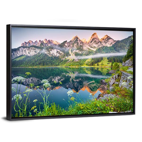 Gosausee Lake Austria Canvas Wall Art-3 Horizontal-Gallery Wrap-25" x 16"-Tiaracle