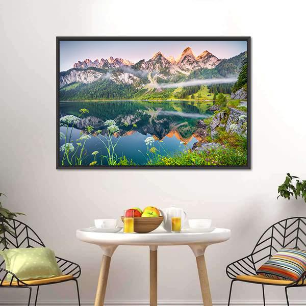 Gosausee Lake Austria Canvas Wall Art-3 Horizontal-Gallery Wrap-25" x 16"-Tiaracle