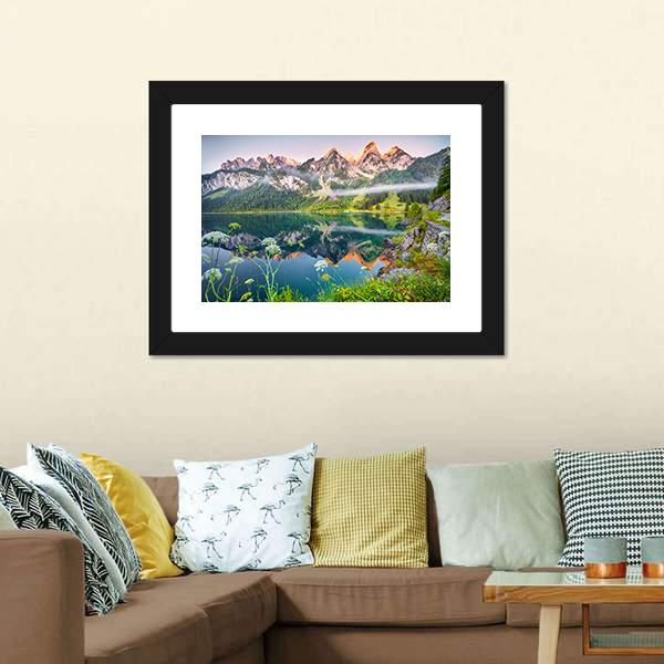 Gosausee Lake Austria Canvas Wall Art-3 Horizontal-Gallery Wrap-25" x 16"-Tiaracle