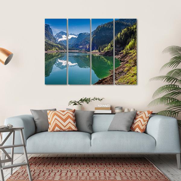 Gosausee Lake Canvas Wall Art-4 Horizontal-Gallery Wrap-34" x 24"-Tiaracle