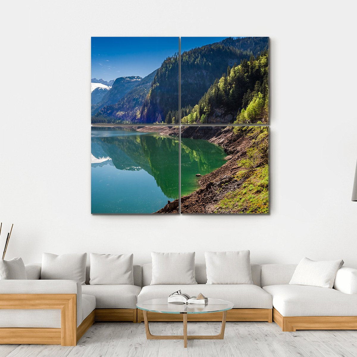 Gosausee Lake Canvas Wall Art-4 Square-Gallery Wrap-17" x 17"-Tiaracle