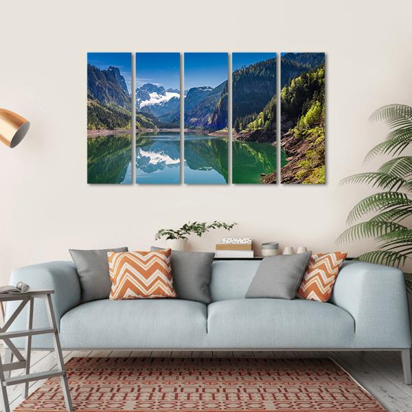 Gosausee Lake Canvas Wall Art-5 Horizontal-Gallery Wrap-22" x 12"-Tiaracle