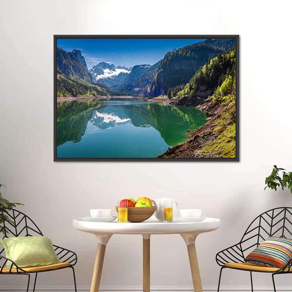 Gosausee Lake Canvas Wall Art-3 Horizontal-Gallery Wrap-25" x 16"-Tiaracle
