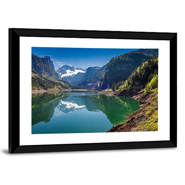 Gosausee Lake Canvas Wall Art-5 Horizontal-Gallery Wrap-22" x 12"-Tiaracle