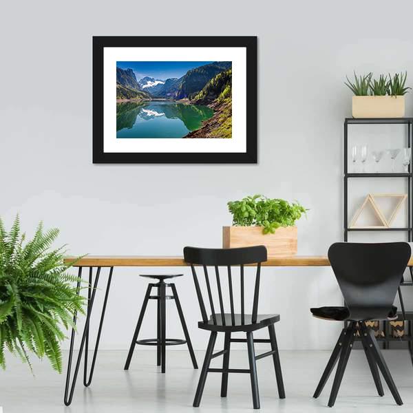 Gosausee Lake Canvas Wall Art-5 Horizontal-Gallery Wrap-22" x 12"-Tiaracle