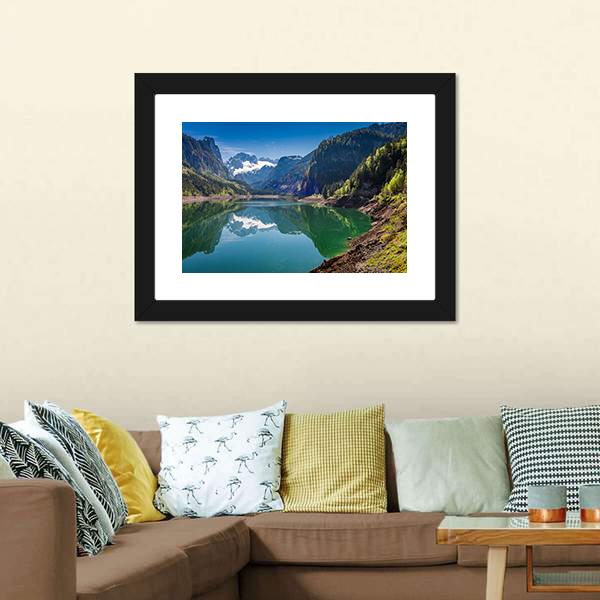 Gosausee Lake Canvas Wall Art-3 Horizontal-Gallery Wrap-25" x 16"-Tiaracle