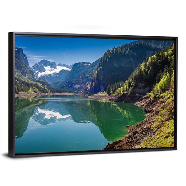 Gosausee Lake Canvas Wall Art-5 Horizontal-Gallery Wrap-22" x 12"-Tiaracle
