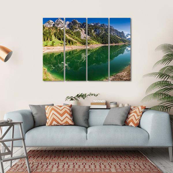 Gosausee Lake In Spring Canvas Wall Art-4 Horizontal-Gallery Wrap-34" x 24"-Tiaracle