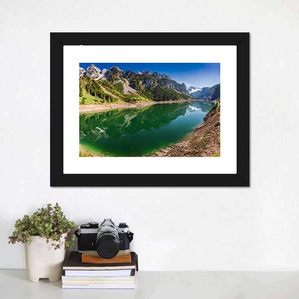 Gosausee Lake In Spring Canvas Wall Art-5 Horizontal-Gallery Wrap-22" x 12"-Tiaracle
