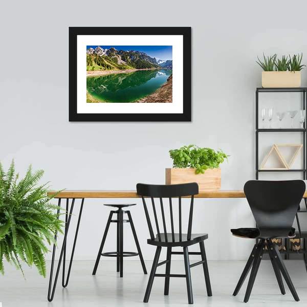 Gosausee Lake In Spring Canvas Wall Art-1 Piece-Framed Print-20" x 16"-Tiaracle
