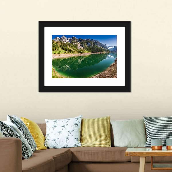 Gosausee Lake In Spring Canvas Wall Art-5 Horizontal-Gallery Wrap-22" x 12"-Tiaracle