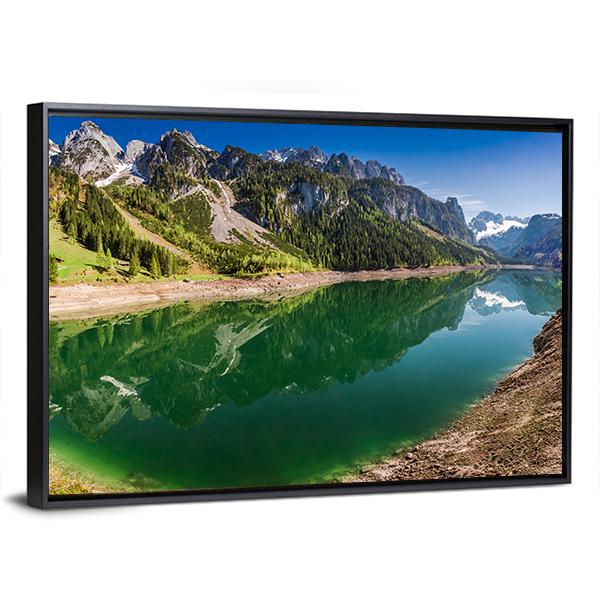 Gosausee Lake In Spring Canvas Wall Art-5 Horizontal-Gallery Wrap-22" x 12"-Tiaracle