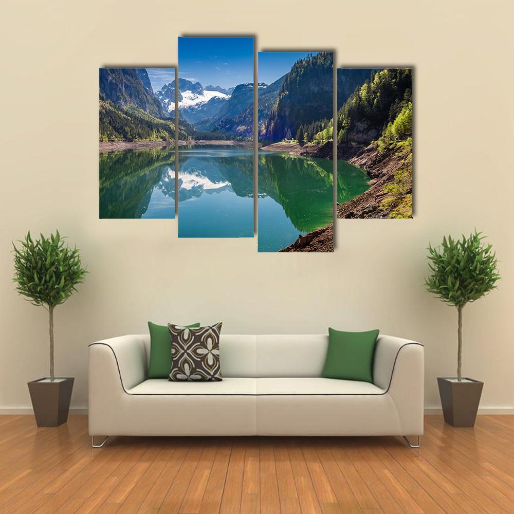 Gosausee Lake Canvas Wall Art-4 Pop-Gallery Wrap-50" x 32"-Tiaracle