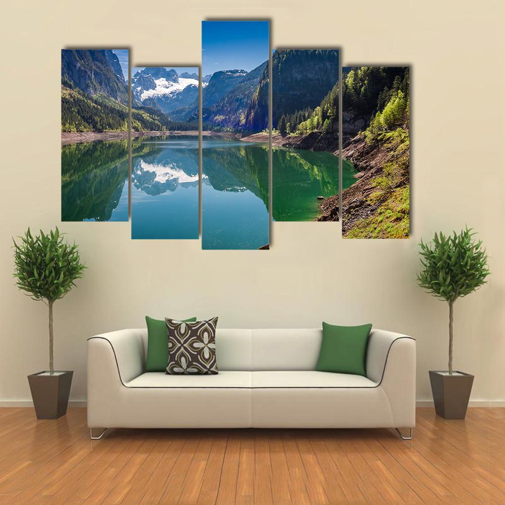 Gosausee Lake Canvas Wall Art-5 Pop-Gallery Wrap-47" x 32"-Tiaracle