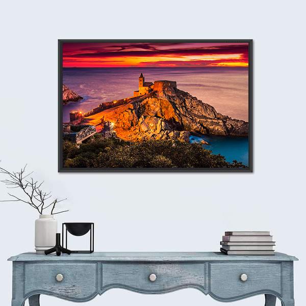 Gothic Church Of St Peter At Sunset Canvas Wall Art-1 Piece-Floating Frame-24" x 16"-Tiaracle