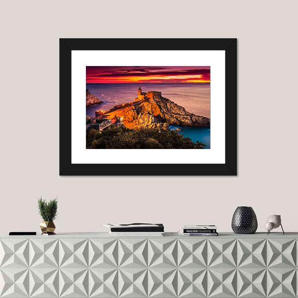 Gothic Church Of St Peter At Sunset Canvas Wall Art-1 Piece-Framed Print-20" x 16"-Tiaracle