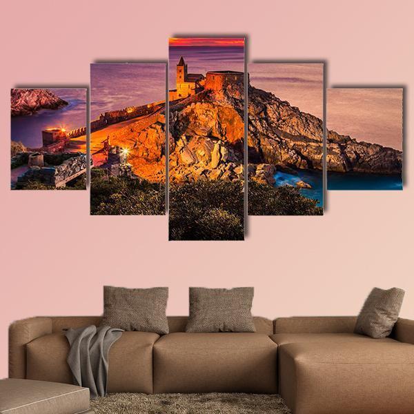 Gothic Church Of St Peter At Sunset Canvas Wall Art-5 Star-Gallery Wrap-62" x 32"-Tiaracle