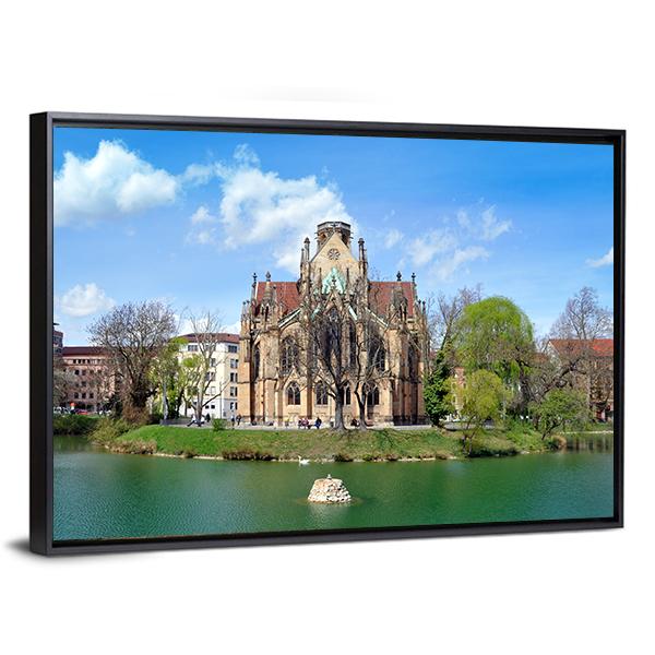 Gothic Johannes Church Canvas Wall Art-3 Horizontal-Gallery Wrap-25" x 16"-Tiaracle