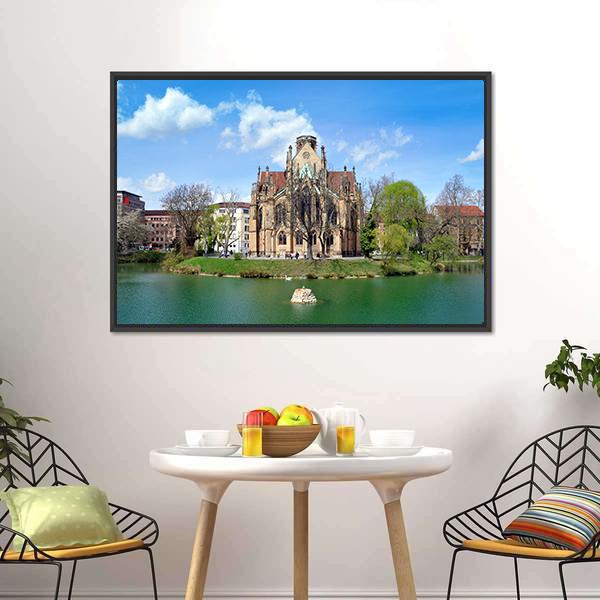 Gothic Johannes Church Canvas Wall Art-3 Horizontal-Gallery Wrap-25" x 16"-Tiaracle