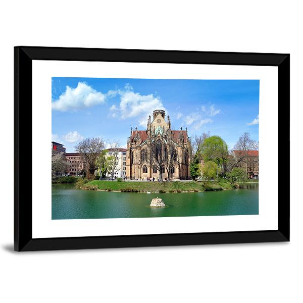 Gothic Johannes Church Canvas Wall Art-3 Horizontal-Gallery Wrap-25" x 16"-Tiaracle