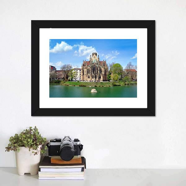 Gothic Johannes Church Canvas Wall Art-1 Piece-Framed Print-20" x 16"-Tiaracle