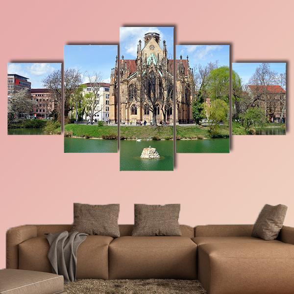 Gothic Johannes Church Canvas Wall Art-5 Star-Gallery Wrap-62" x 32"-Tiaracle