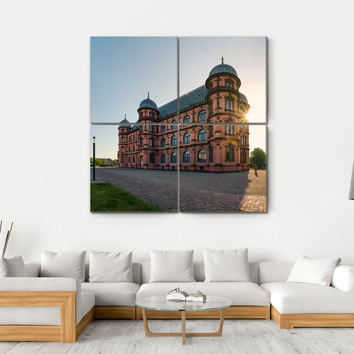 Gottesaue Palace Canvas Wall Art-4 Square-Gallery Wrap-17" x 17"-Tiaracle