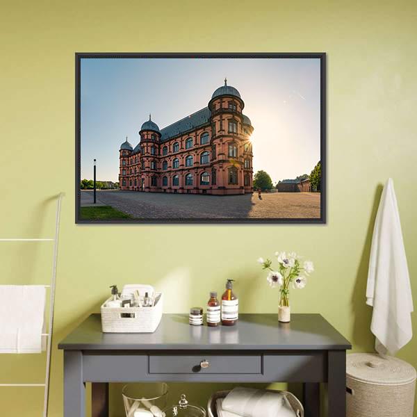 Gottesaue Palace Canvas Wall Art-1 Piece-Floating Frame-24" x 16"-Tiaracle