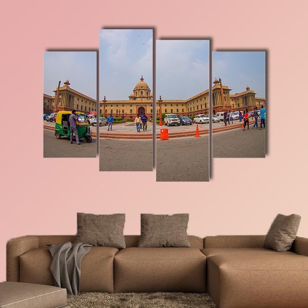 Rashtrapati Bhavan In India Canvas Wall Art-4 Pop-Gallery Wrap-50" x 32"-Tiaracle