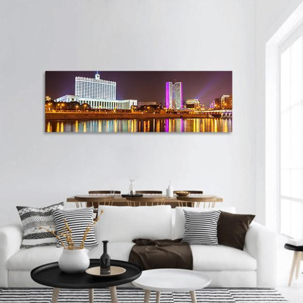 The White House Moscow Panoramic Canvas Wall Art-1 Piece-36" x 12"-Tiaracle