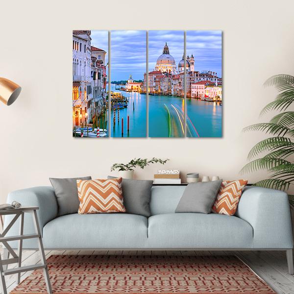 Grand Canal & Basilica Di Santa Canvas Wall Art-4 Horizontal-Gallery Wrap-34" x 24"-Tiaracle