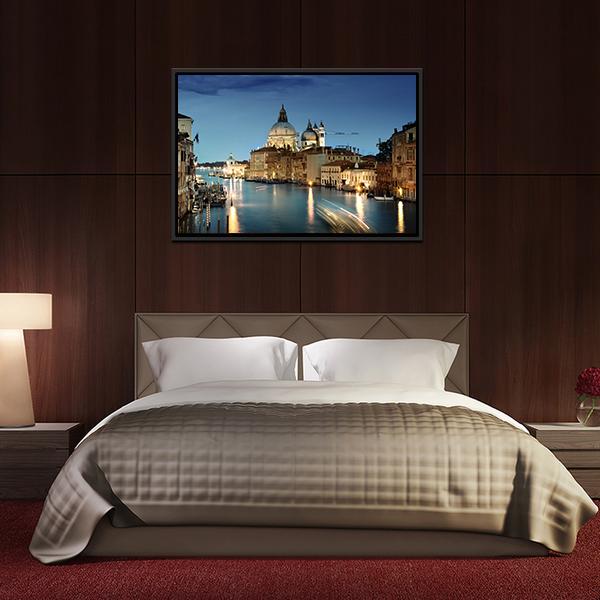 Grand Canal &amp; Basilica Italy Canvas Wall Art-3 Horizontal-Gallery Wrap-25" x 16"-Tiaracle