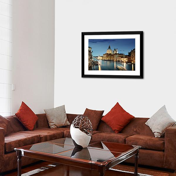 Grand Canal & Basilica Italy Canvas Wall Art-5 Horizontal-Gallery Wrap-22" x 12"-Tiaracle