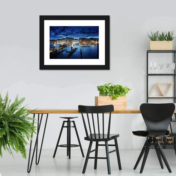 Grand Canal In Sunset Canvas Wall Art-5 Horizontal-Gallery Wrap-22" x 12"-Tiaracle