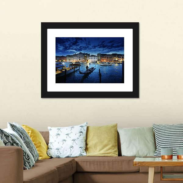 Grand Canal In Sunset Canvas Wall Art-5 Horizontal-Gallery Wrap-22" x 12"-Tiaracle