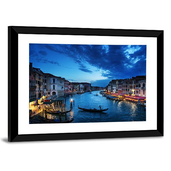 Grand Canal In Sunset Time Canvas Wall Art-3 Horizontal-Gallery Wrap-25" x 16"-Tiaracle