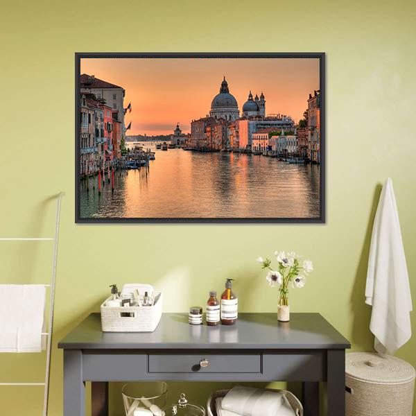Grand Canal In Venice Canvas Wall Art-5 Horizontal-Gallery Wrap-22" x 12"-Tiaracle
