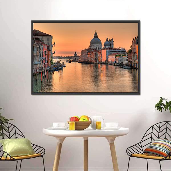 Grand Canal In Venice Canvas Wall Art-5 Horizontal-Gallery Wrap-22" x 12"-Tiaracle