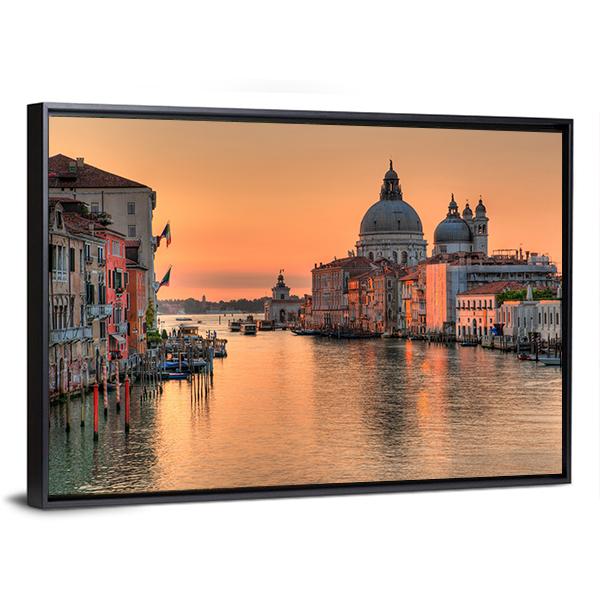 Grand Canal In Venice Canvas Wall Art-5 Horizontal-Gallery Wrap-22" x 12"-Tiaracle