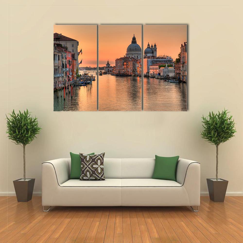 Grand Canal In Venice Canvas Wall Art-3 Horizontal-Gallery Wrap-37" x 24"-Tiaracle